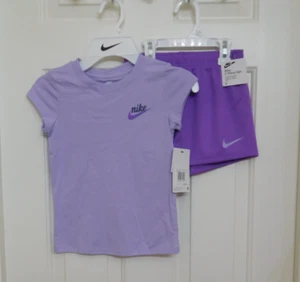 NWT 2pc Nike Lilac Purple Logo Top & Purple Shorts Set sz 6 - Picture 1 of 1