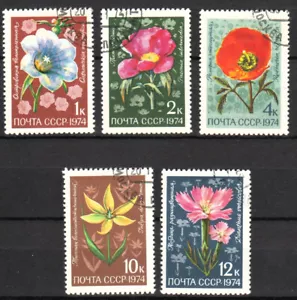 RUSSIA/USSR 1974, Flowers - Full set of used stamps - Picture 1 of 1