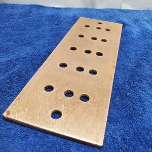 4 x 12" KUPFER Sammelschiene 10 Klemmen Masseschiene 3/8 Bolzen für 1 & 2-Loch Kabelschuhe GEBRAUCHT - Bild 1 von 8