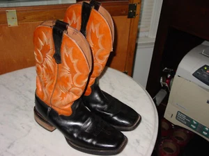 Mens Ariat Tombstone Black/Mandarin Orange 100140123 Boots! Size 9D Sold As Is! - Picture 1 of 14