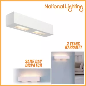 BOX LED Wall Light Dimmable Up Down IP20 Paintable Plaster Indoor Uplighters - Picture 1 of 4