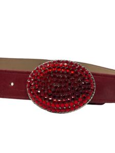 BB Simon crystal belt cherry red womens size Small vintage western cowgirl rodeo