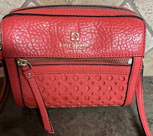 Borsa a tracolla KATE SPADE Perri Lane Bubbles in pelle $338 rosa corallo - Foto 1 di 5
