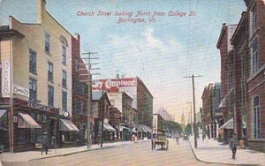 POSTAL BURLINGTON VERMONT CHURCH STREET 1908 - Imagen 1 de 2