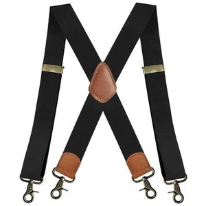 Bretelle Vintage Uomo Resistenti 4 Ganci a Scatto per Cintura Regolabile X Schienale Nuove - Foto 1 di 28