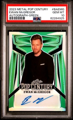 2023 Leaf Metal Pop Century EWAN MCGREGOR Green Autograph #/5 Star Wars PSA 10 - Image 1 of 3