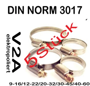 5 Stück Schlauchschellen - V2A DIN 3017 Schlauchschelle Edelstahl - Bild 1 von 1