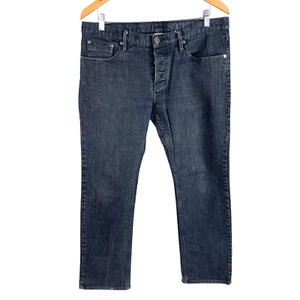 Burberry Brit Mens Steadman Straight Leg Jeans 34 Black Stretch Button Fly *read - Picture 1 of 7