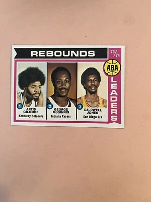 1974-75 Topps #211 ABA REBOUNDS LEADERS Caldwell Jones Rookie NRMT CONDITION - Image 1 of 4