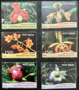 India 2016 Set Timbri Orchidee Flora 6v Nuovo di zecca - Foto 1 di 2