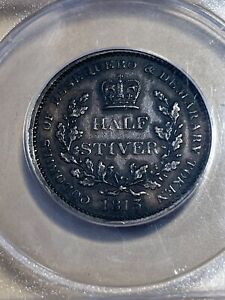 1813 Essequibo & Demerary 1/2 Stiver Graded AU50 by ANACS