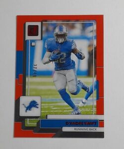 Rare 2022 Panini Clearly Donruss Red /49 SP D'Andre Swift #17 NFL Football Card 