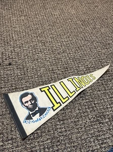 Vintage Illinois Abraham Lincoln Filz Land of Lincoln Wimpel 26 Zoll - Bild 1 von 17