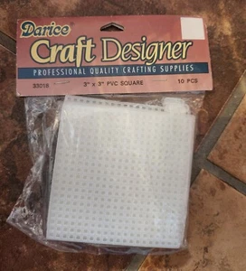 Darice Plastic Canvas Shapes Squares 3" x 3" Clear 10 PCS NOS - Picture 1 of 3