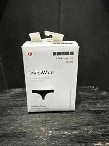 Lululemon InvisiWear Mid-Rise Thong 5 Pack in Black Women’s Size XL/TG - NEW - Picture 1 of 6