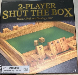 Two-Player Wood Shut The Box Game. Never Been Used Wood dice Ages 5+ - Picture 1 of 5