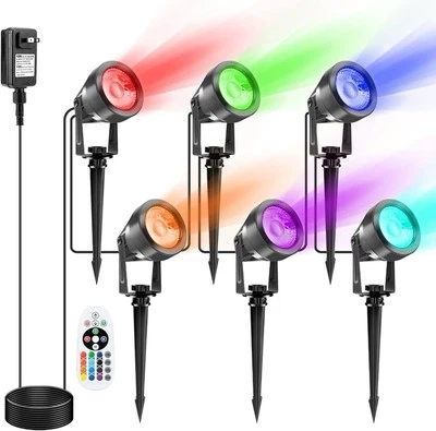 4-8 Packs Waterproof LED Pond Light Underwater & Ground Colorful Landscape Light - Image 1 of 4