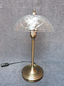 MODERN MUSHROOM STYLE TABLE LAMP GLASS METAL BASE FREE STANDING - Picture 1 of 16