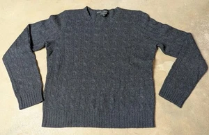 Suéter Ralph Lauren Etiqueta Negra Para Mujer Gris Oscuro Cachemira Tejido con Cable Talla XL - Imagen 1 de 5