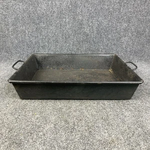 Vintage Rustic Handled Industrial Farmhouse Serving Metal Pan Tray - Picture 1 of 6