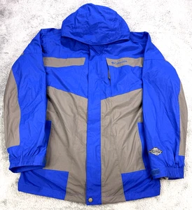 Columbia Coat Bugaboo Interchange Jacket Men L Blue Gray Fleece Liner Hood - Picture 1 of 12