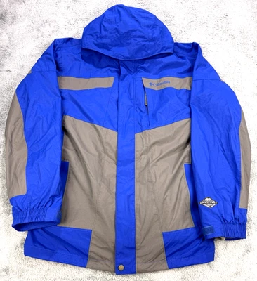 Columbia Coat Bugaboo Interchange Jacket Men L Blue Gray Fleece Liner Hood - Image 1 of 4
