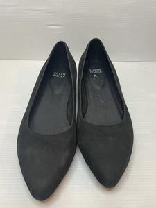 Eileen Fisher Jil Tumbled Nubuck Flat Black Size 7.5 - Picture 1 of 6
