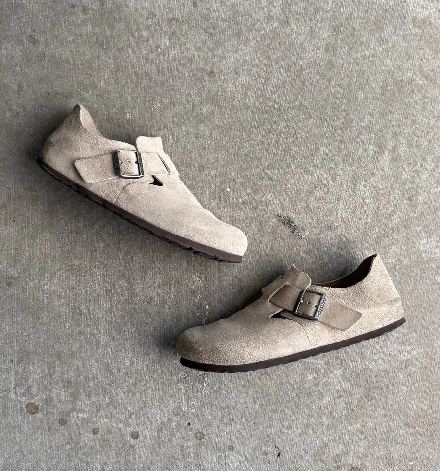 Zuecos Birkenstock London usados beige crema para hombre talla 42 (8,5) calce ceñido mulas Foto 1 de 4