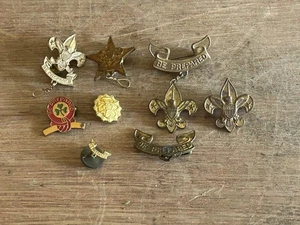 BSA Boy Scouts Lapel Pin Vintage Junk Drawer Lot Of 9 Be Prepared Fleur De Lis - Picture 1 of 24