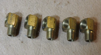 5 Pieces - 1/4 NPT Street Elbow, Parker 2202P-4-4 - New - Image 1 of 4
