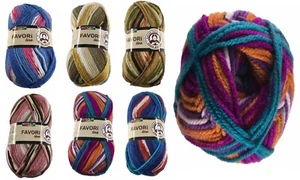 Clearance Aran Rainbow/Multicoloured/Marble Batik Favori Line 100g Ball - Picture 1 of 17