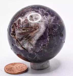 46mm Deep Purple Amethyst Quartz Sphere Polished Natural Crystal Mineral - India - Picture 1 of 6