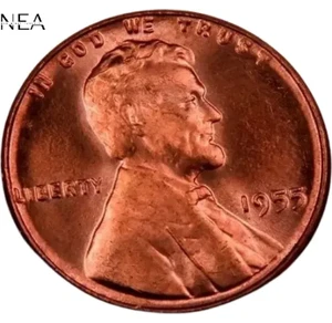 1955 DDO Lincoln Wheat Penny Cent ~ Gem BU (red) ~ Double Die Error Obverse - Picture 1 of 3