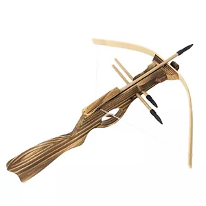 Toy Cross Bow&Arrows Archery Shooting Crossbow Set Wood&Bamboo for Kid Cosplay - Picture 1 of 8
