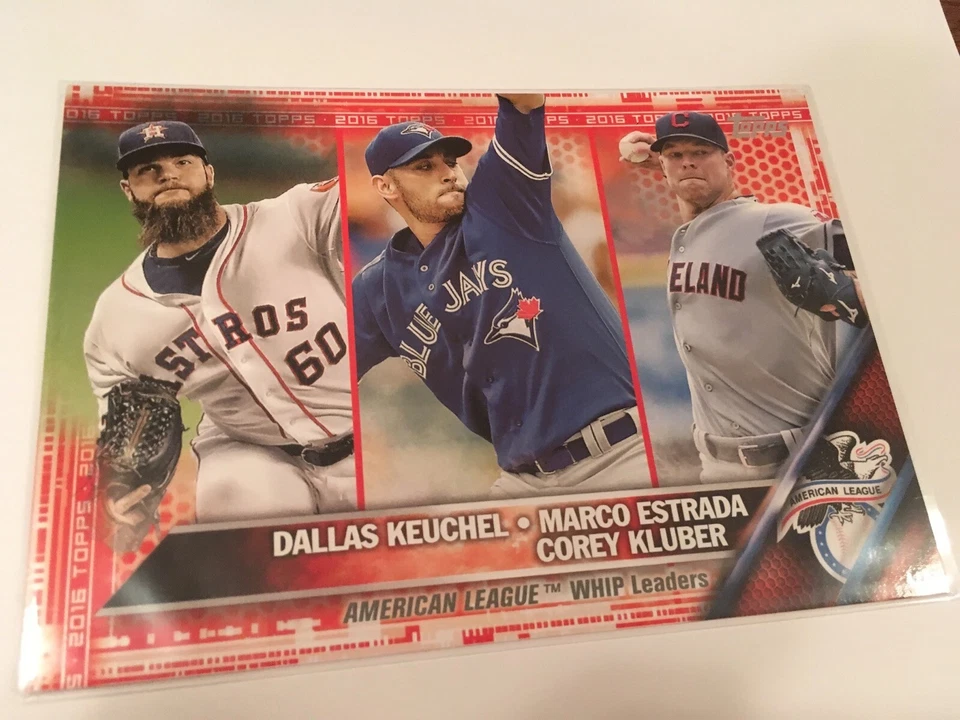 2016 Topps Jumbo 5x7 Red Parallel Kluber Keuchel Estrada LL 346 #’d 4/5 Rare - Image 1 of 1