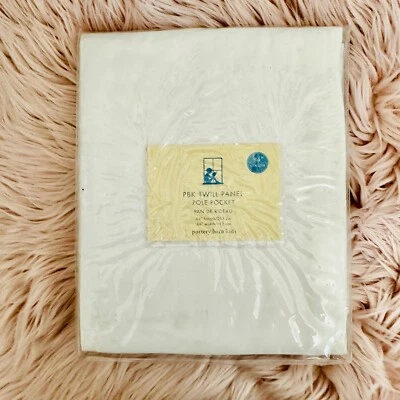 POTTERY BARN KIDS TWILL PANEL POLE POCKET CURTAIN 84" X 44" WHITE - Image 1 of 4