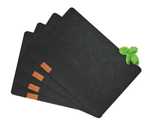 4 Tischuntersetzer Filz 43x23cm Platzmatte Tischset Telleruntersetzer Dunkelgrau - Bild 1 von 4