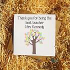 Personalised Thank You Teacher Greetings Card End Of Term Best Teacher Tree