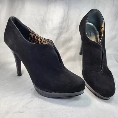 BOTÍN de gamuza negro Style & Co Webb para mujer talla 7,5 M plataforma tacones de aguja Foto 1 de 4