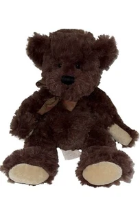 DEMDACO Nat & Jules 12" Brown Teddy Bear With Bow Plush Stuffed Animal - Picture 1 of 6