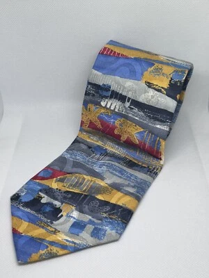 Antonio Ricci Tie Vintage Necktie Multicolor Silk Made Italy Abstract Art Beach - Image 1 of 4