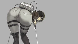 Anime girls simple background minimalism gray shingeki Playmat Gaming Mat Desk - Picture 1 of 1