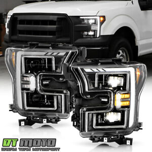 For 2015-2017 Ford F150 Full LED Greeting Projector Headlights Fit for Halogen