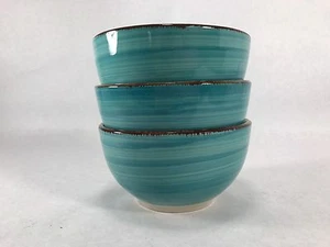 Royal Norfolk Aqua Türkis Wirbel Steinzeug Schüsseln, 3er Set 5,5" Geschirr - Bild 1 von 6