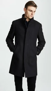 Club Monaco Funnel Cuello Abrigo Hombre Negro Talla 40 Nuevo Con Etiquetas $398 - Imagen 1 de 7