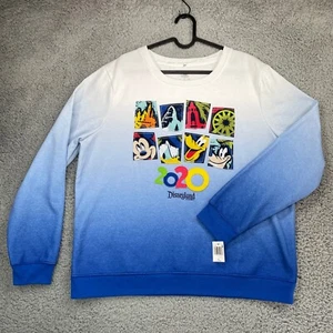 NWT Disneyland Resort 2020 Mickey & Friends Ombre Sweatshirt Womens Size XL  - Picture 1 of 11