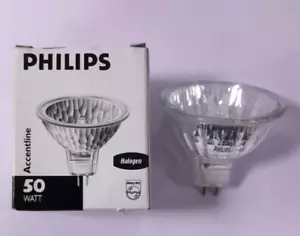 1x 50W Philips MR16 GU5.3 12V Halogen Accentline Spot Light Bulb Lamp UV Block - Picture 1 of 4