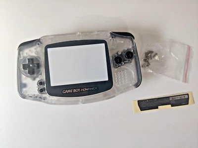 Gameboy Advance Shell Housing Clear Black Game Boy IPS Ready Trim - Image 1 of 4