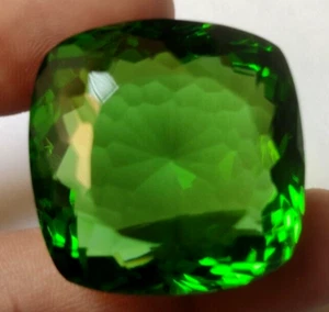 AAA+ 88.40 Ct. Large Green Peridot Cushion Cut Loose Gemstone Gift for Women/Her - Picture 1 of 7