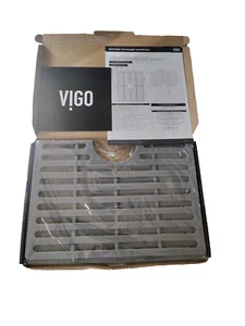 VIGO Spülbeckengitter Silikon VGSG2418 grau spülmaschinenfest Bodengitter 20x15 offene Box - Bild 1 von 9